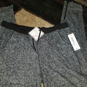 Active joggers black and white zips at ankle